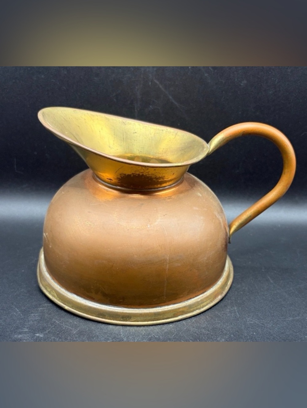 Vintage Brass & Copper Jug Pourer Pitcher Vessel, Made in England Kitchenware